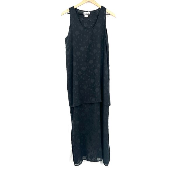 90s Ivan Grundahl Copenhagen danish grunge sheer slip dress embossed lagenlook M - Picture 1 of 12